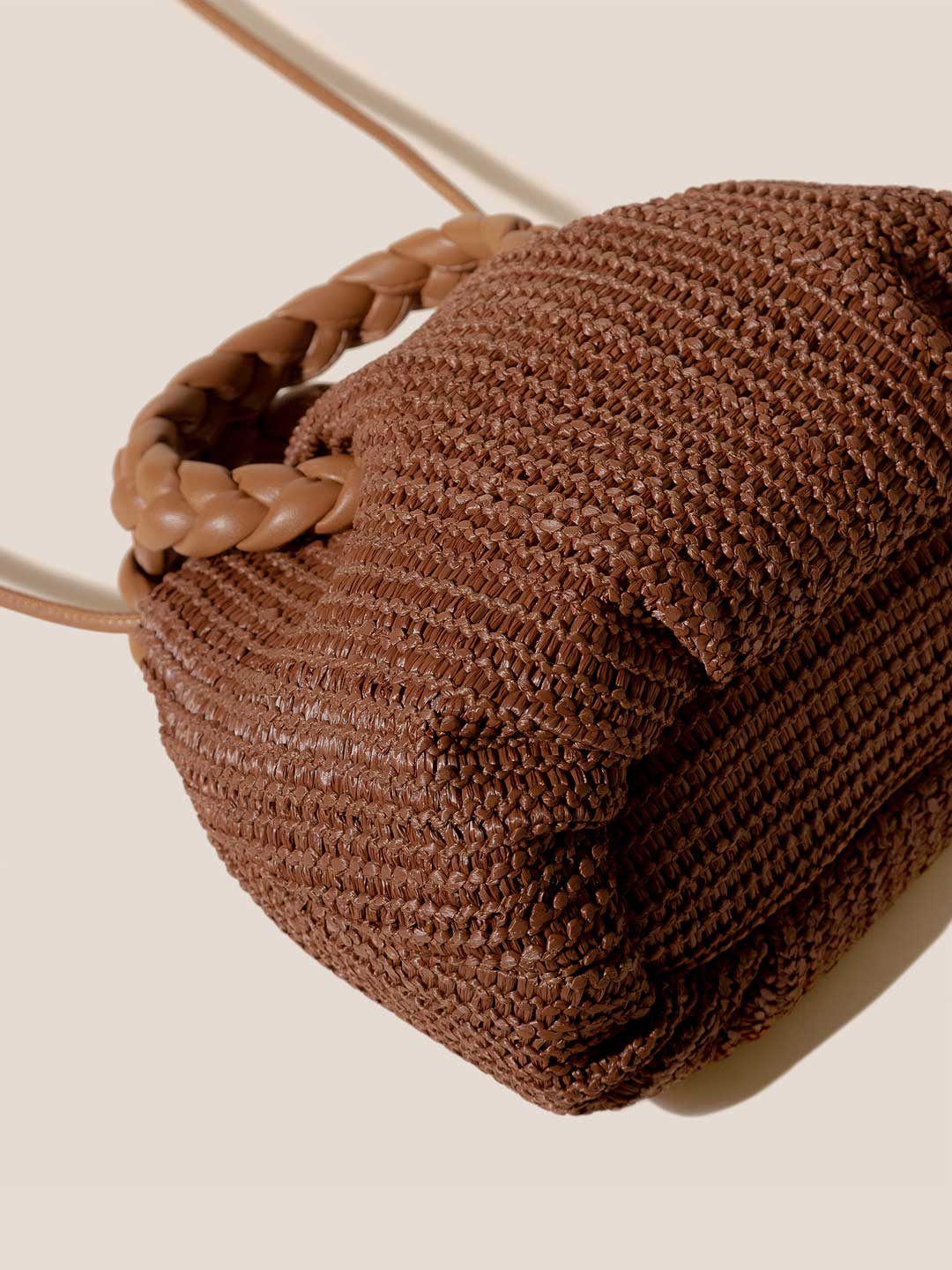 BOMBON M RAFFIA - Plaited-handle Leather Crossbody Bag