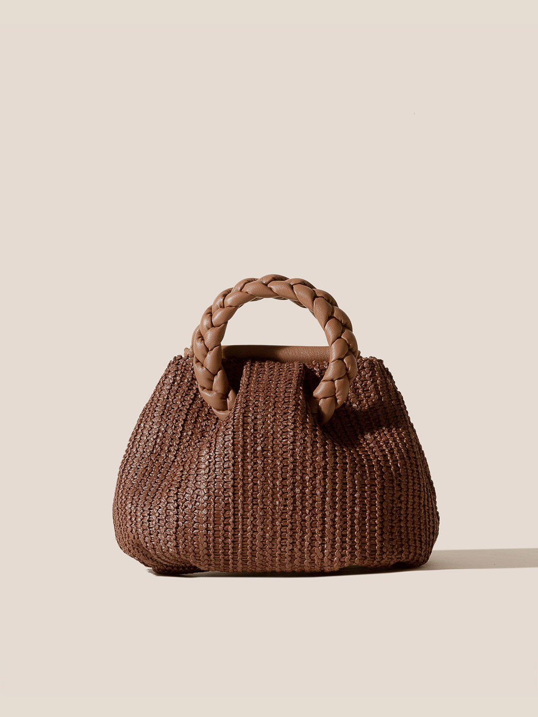 BOMBON M RAFFIA - Plaited-handle Leather Crossbody Bag