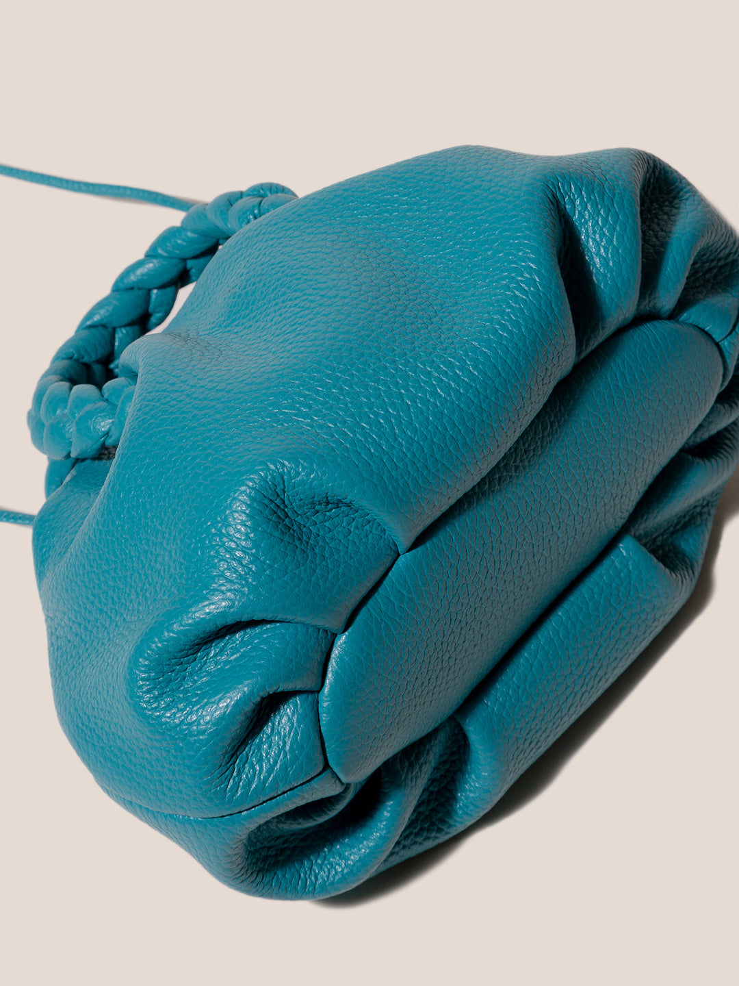 BOMBON GRAINY - Plaited-handle Leather Handbag