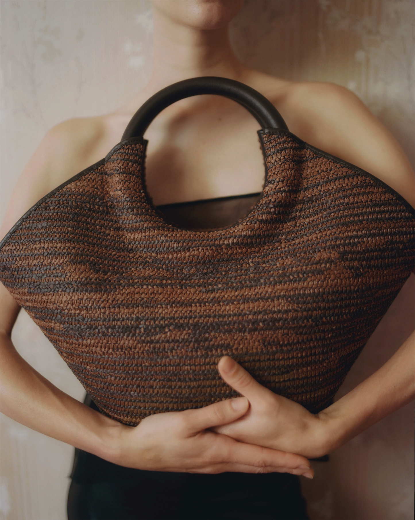 CABASSA RAFFIA BICOLOUR - Round-handle Tote Bag