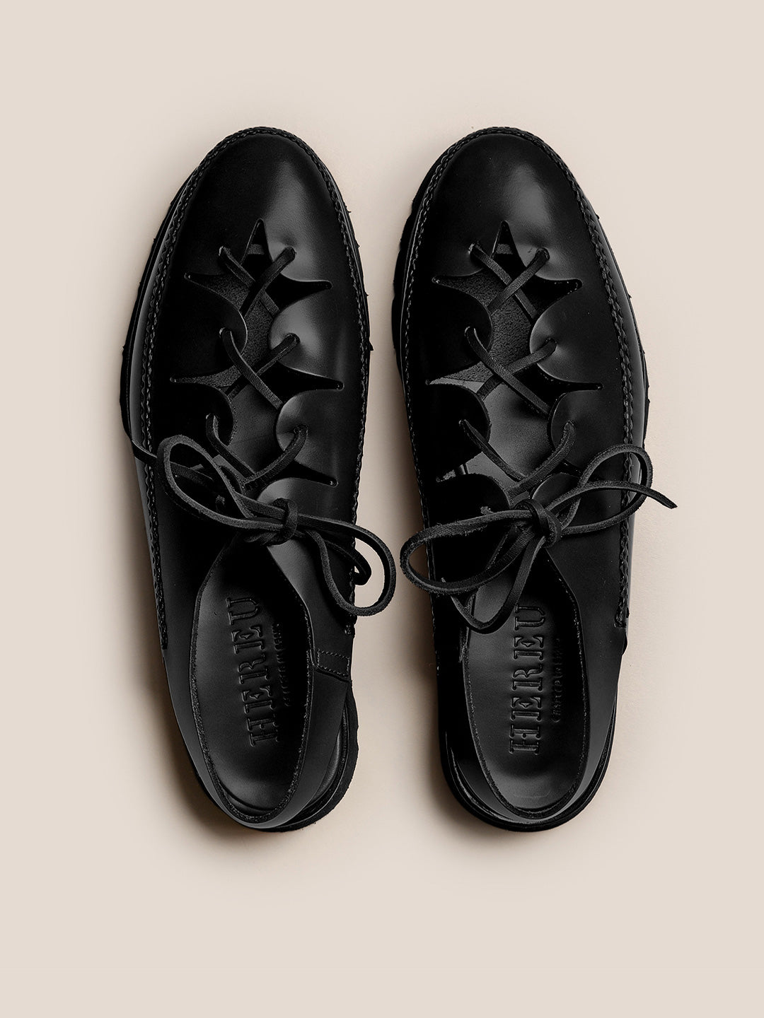 PETAL - Tread Sole Slingback Loafer - Black - HEREU JAPAN Official