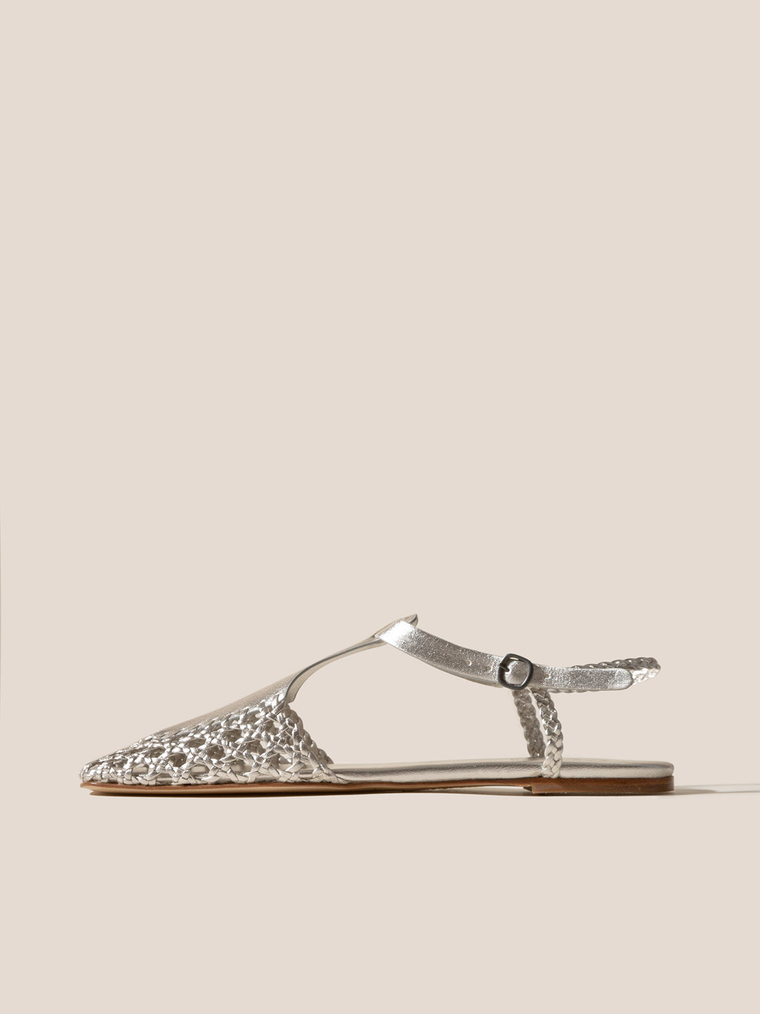 REIXA METALLIC - Woven T-bar Sandal