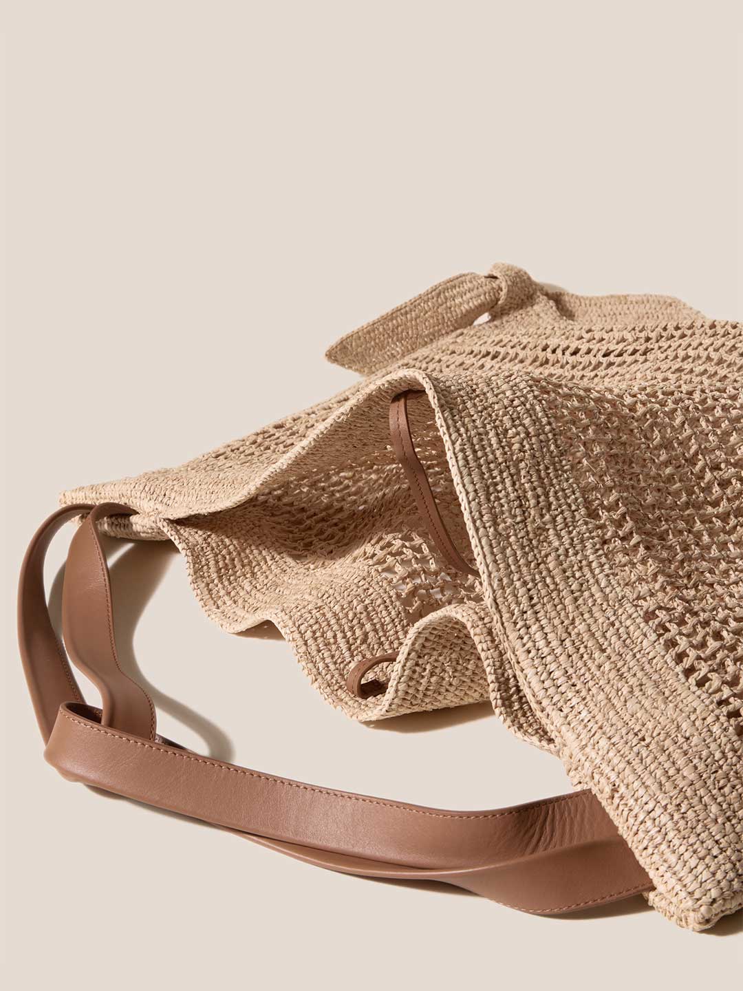 CADOR RAFFIA MESH - Slouchy Shoulder Bag - Natural/Tan - HEREU