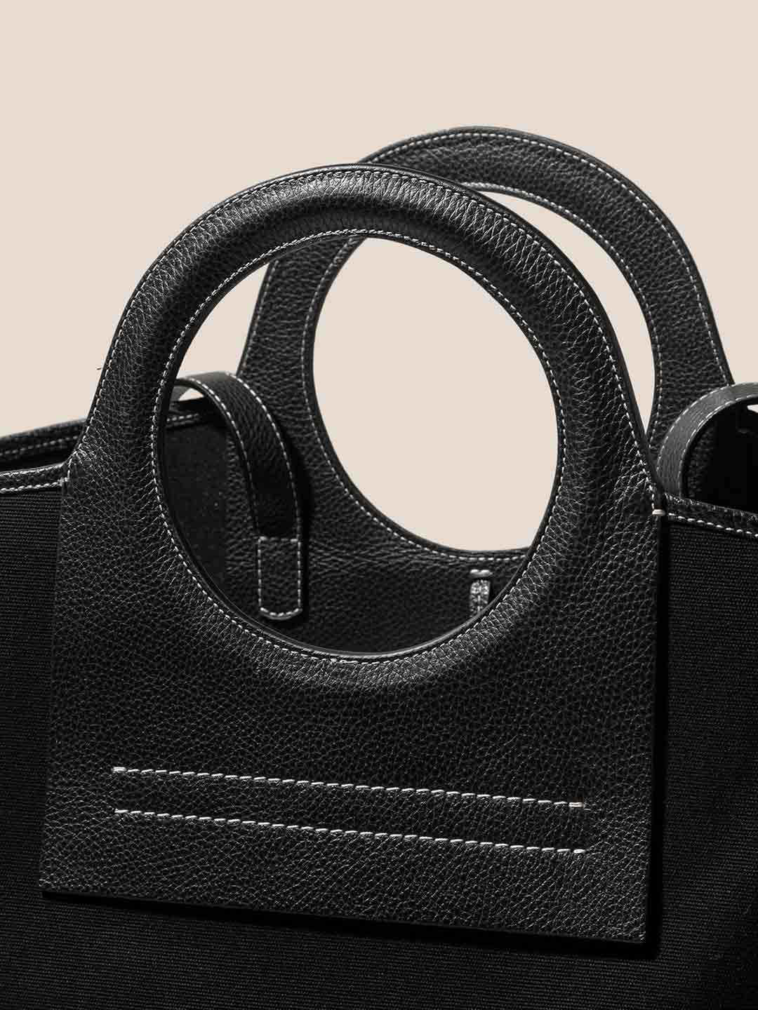 CALA L GRAINY - Leather-trimmed Canvas Tote Bag