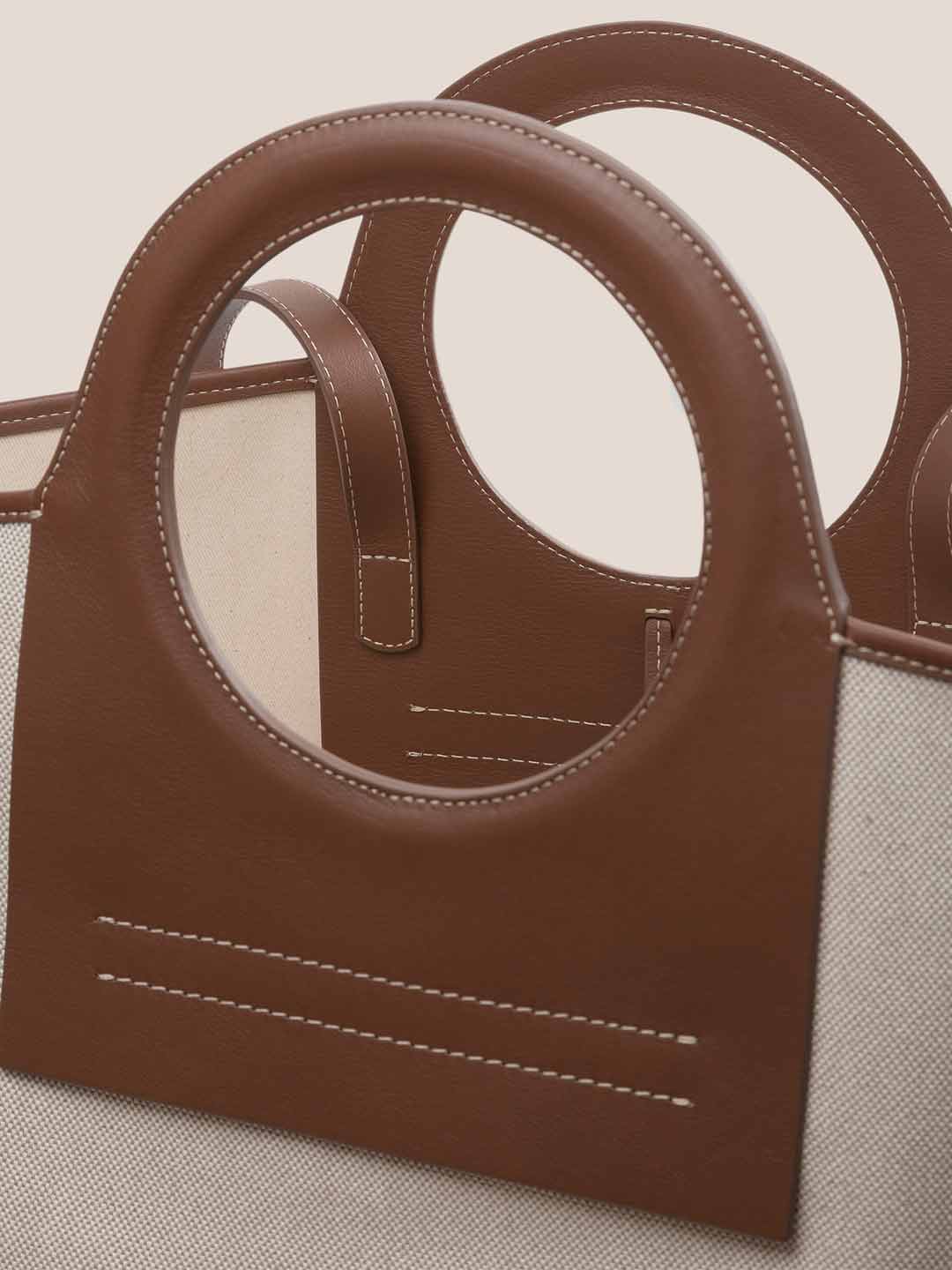 CALA L - Leather-trimmed Canvas Tote Bag - HEREU JAPAN Official ...