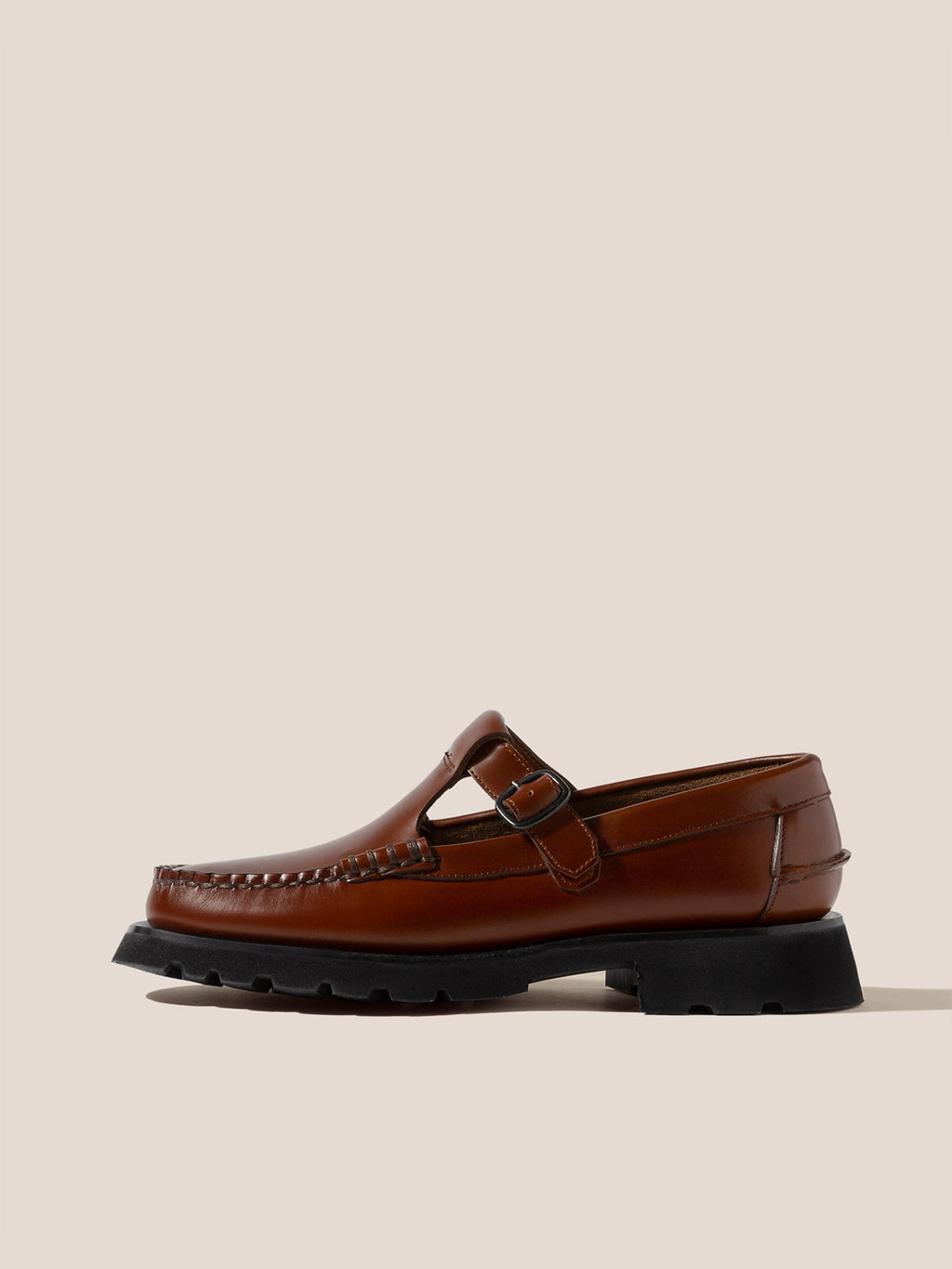 ALBER SPORT - Tread Sole T-Bar Loafers