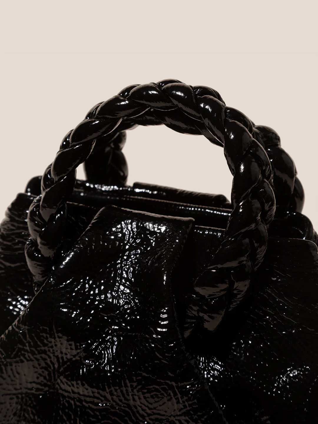 BOMBON - Crinkled Glossy Small Crossbody Bag - HEREU JAPAN