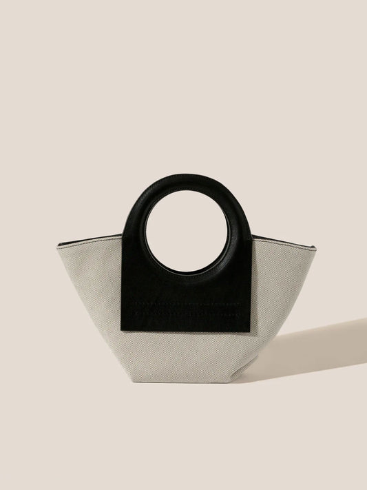 CALA MINI - Mini Canvas-Leather Tote Bag
