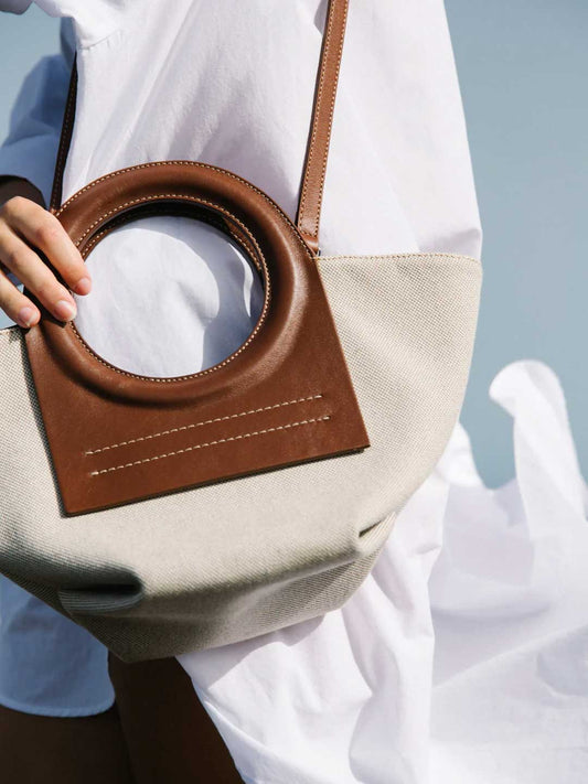CALA MINI - Mini Canvas-Leather Tote Bag